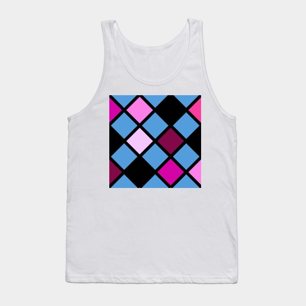 Playful Multi-colored Checkered Pattern Tank Top by iDaily